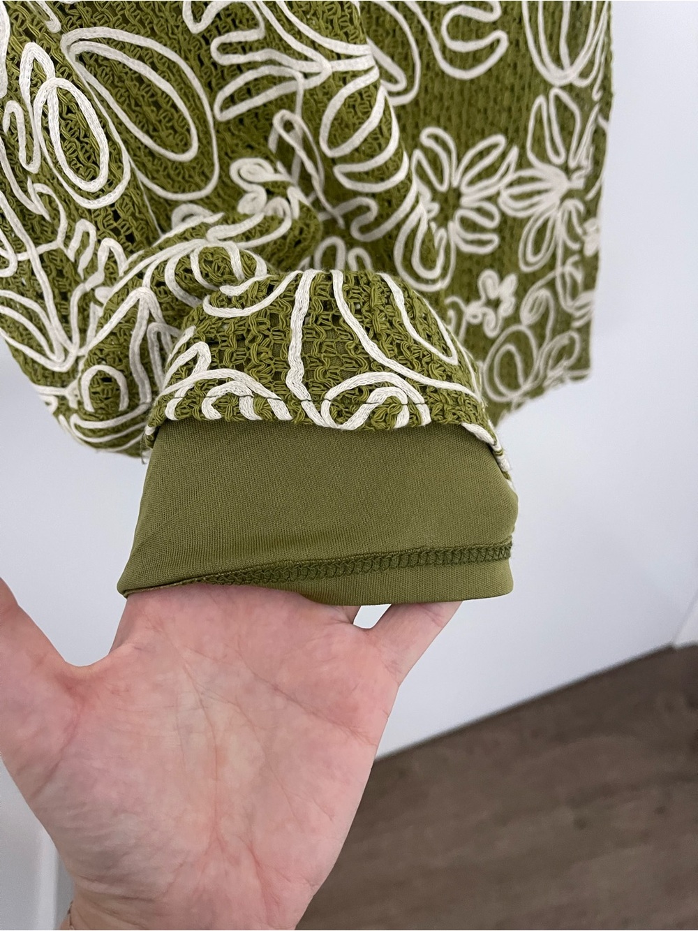 Lulu's Fenicia Green Abstract Floral Embroidered Mini Dress - Picture 5 of 5